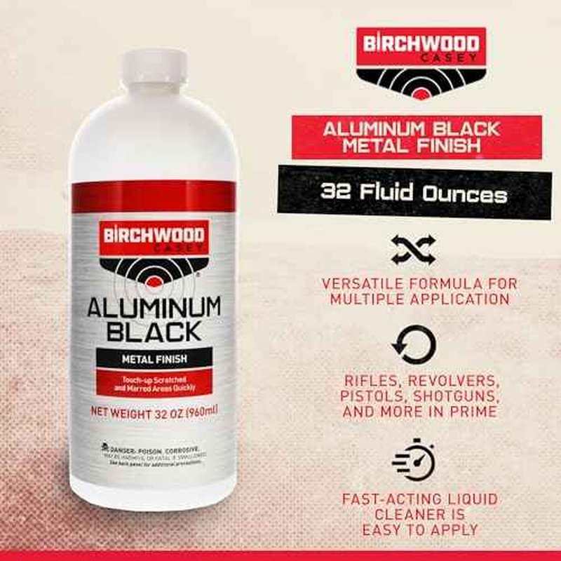 Birchwood Casey Fast-Drying Fast-Acting Aluminum Black Metal Finish for Restoring Scratched and Marred Areas, Gun Cleaning