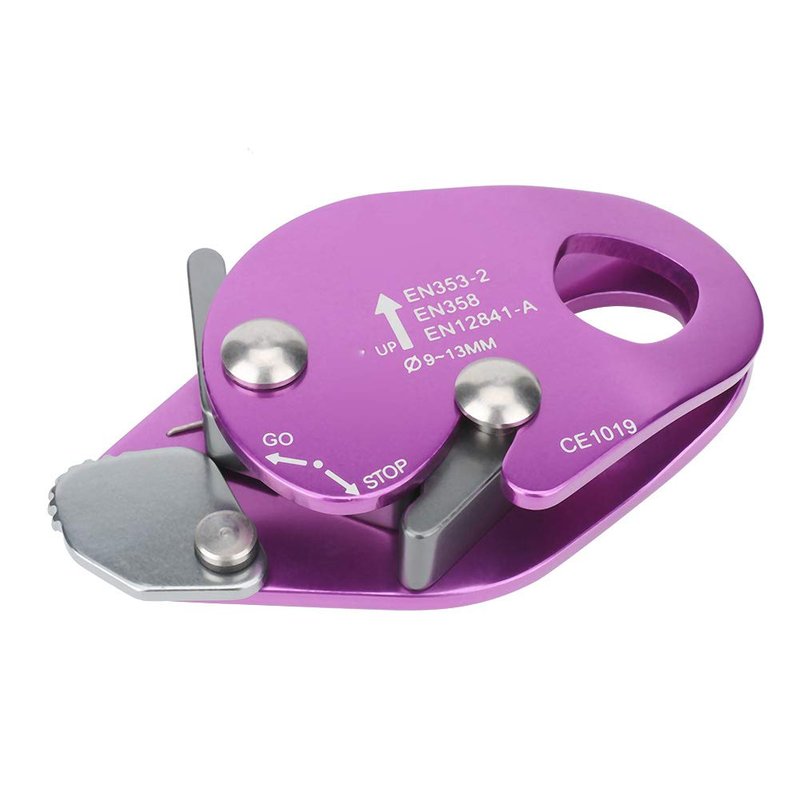 Alomejor Climbing Descender, self Braking Compact Rope Descender Aluminum Construction for Climbers Mountaineers Rescue Teams