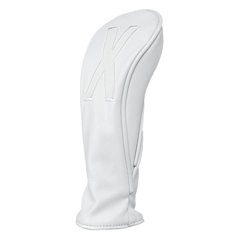 Golf Club Covers – Whiteout Leather Driver Headcover, Fairway Wood, 3 Wood, Hybrid, Fits Mallet Blade Putter Head Covers Alignment Stick Cover (Hybrid)