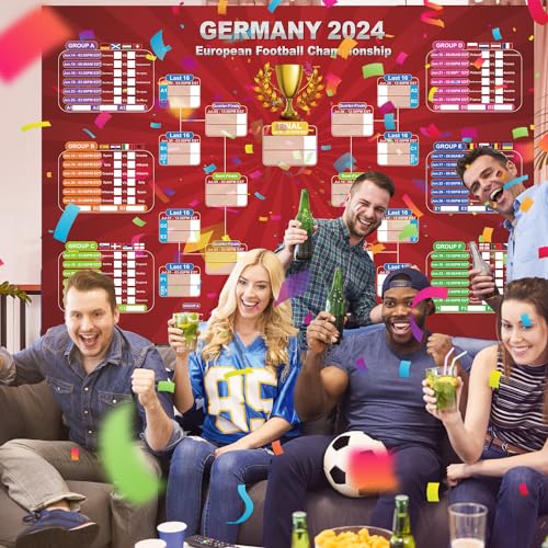 European Cup 2024 Soccer Game Wall Calendar Poster GERMANY 2024 European Football Championship sticker book Football Tournament Schedule Soccer Matches Wall Chart for Home Office bar football club Decorations… (European Cup)