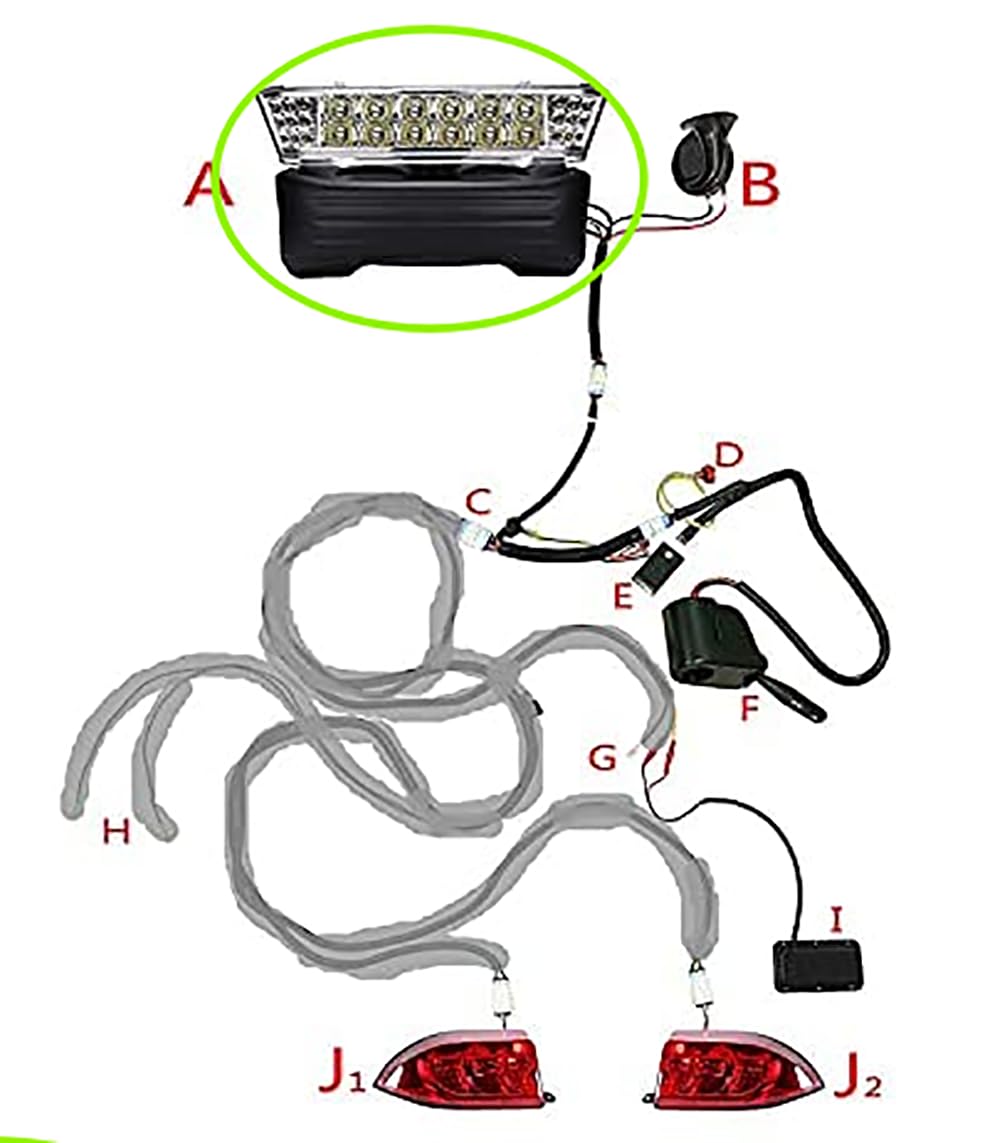 Dr.Acces Golf Cart LED Headlight compatible with Club Car Precedent light headlights Yearly 2004&up Electric