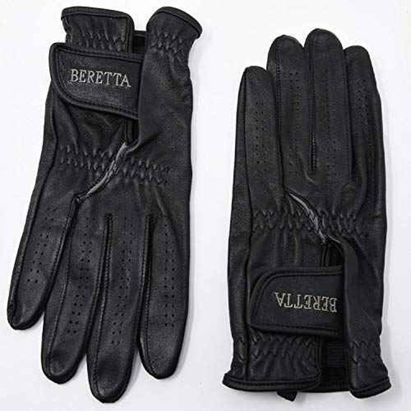 Beretta Unisex Leather Shooting Gloves with Touch-Screen Compatible Index Finger - Breathable Soft Thin Maximum Grip Adjustable Cuffs