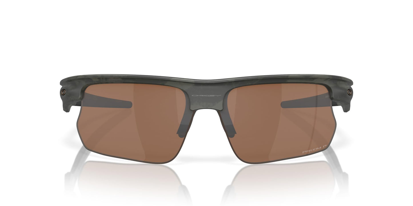 Oakley OO9400 Bisphaera Rectangular Sunglasses, Matte Olive Shadow Camo/Prizm Tungsten Polarized, 68 mm