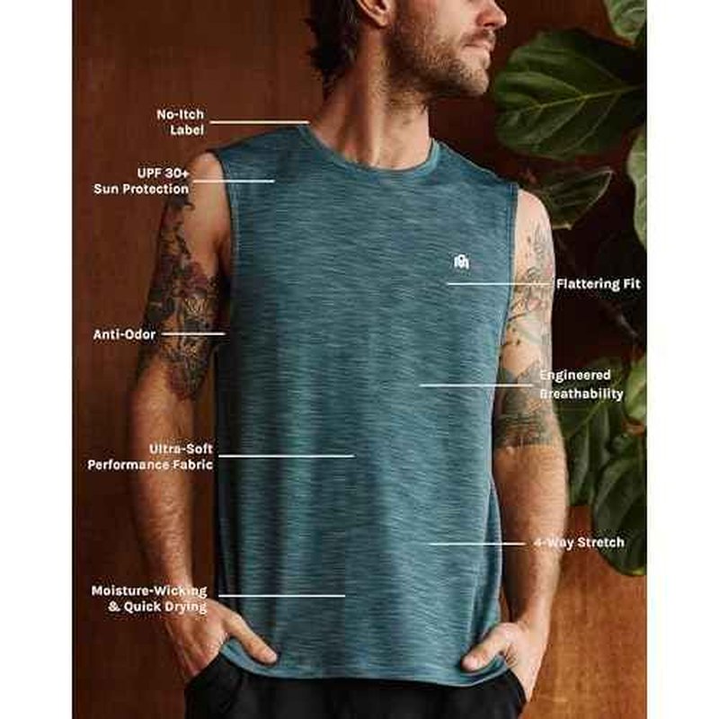 INTO THE AM Performance Muscle Tank Tops for Men S - 4XL - Workout Gym Quick Dry Fit Moisture Wicking Tanks