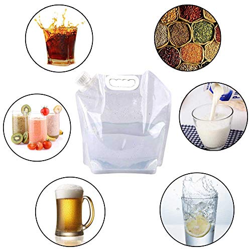 SUPANT 4 x 5 Litres/5.3 Gal Collapsible Water Jug Container, Freezable, BPA Free Plastic Water Carrier Tank, Outdoor Folding Water Bag for Sport Camping Riding Mountaineer, Food Grade