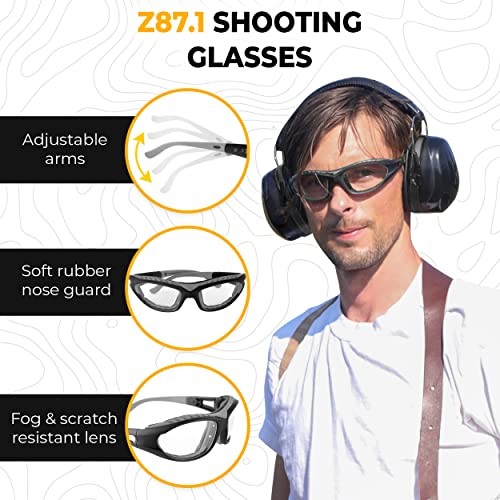 TradeSmart All-in-One Shooting Ear Protection - Comfort+ NRR 28 Earmuffs, Glasses & Earplugs + Carry Case