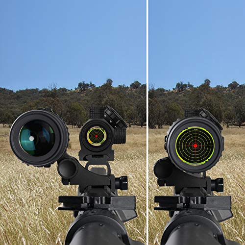 Feyachi M36 1.5X - 5X Red Dot Sight Optics Magnifier with Flip to Side Mount