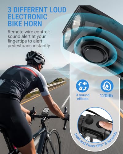 VLOXO GPS Bike Computer with Headlight & Wireless Odometer, 3-in-1 Cycling Tracker