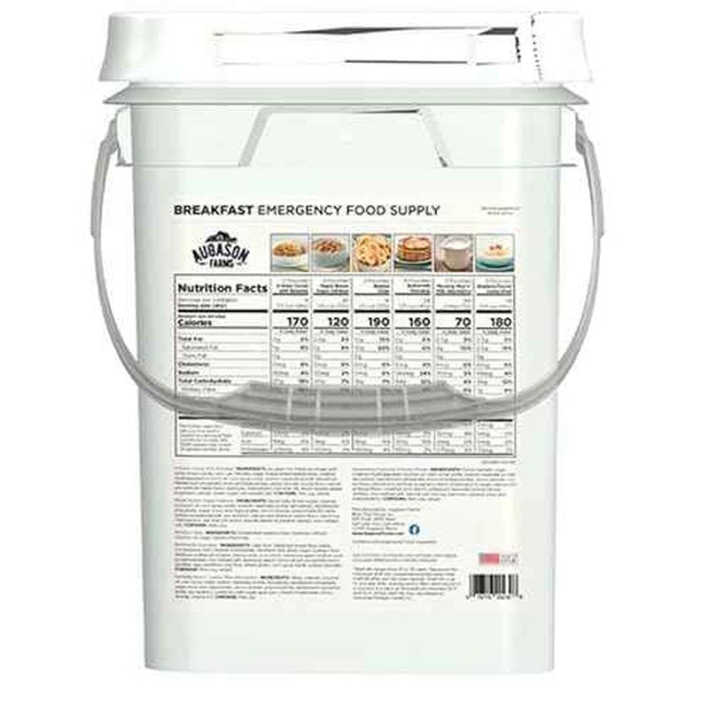 Breakfast Variety Kit Emergency Food Supply, 162 Servings, 20 Year Shelf Life, 6 Breakfast Varieties - Dehydrated Meals, Survival Food Camping Essentials, 4 Gallon Bucket