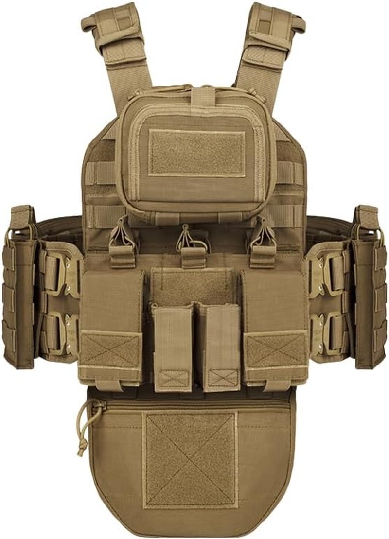 Tactical Training Vest with PALS System - Multi-Pocket, Adjustable Straps & Quick-Release Buckle for Hunting | Black