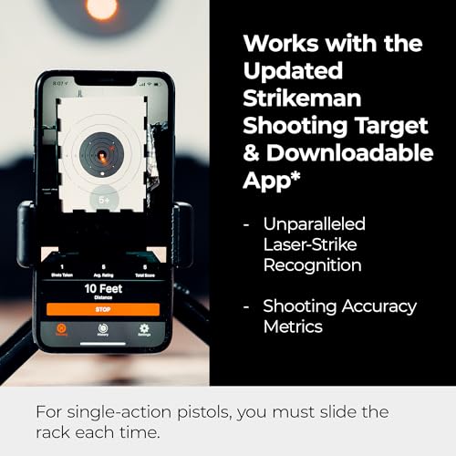 Strikeman 9mm Dry-Fire Laser Training System - Great for Target Shooting Practice with Pistols - w/Access to Updated Strikeman App (No Subscription Needed), Cartridge, Target & Phone Holder