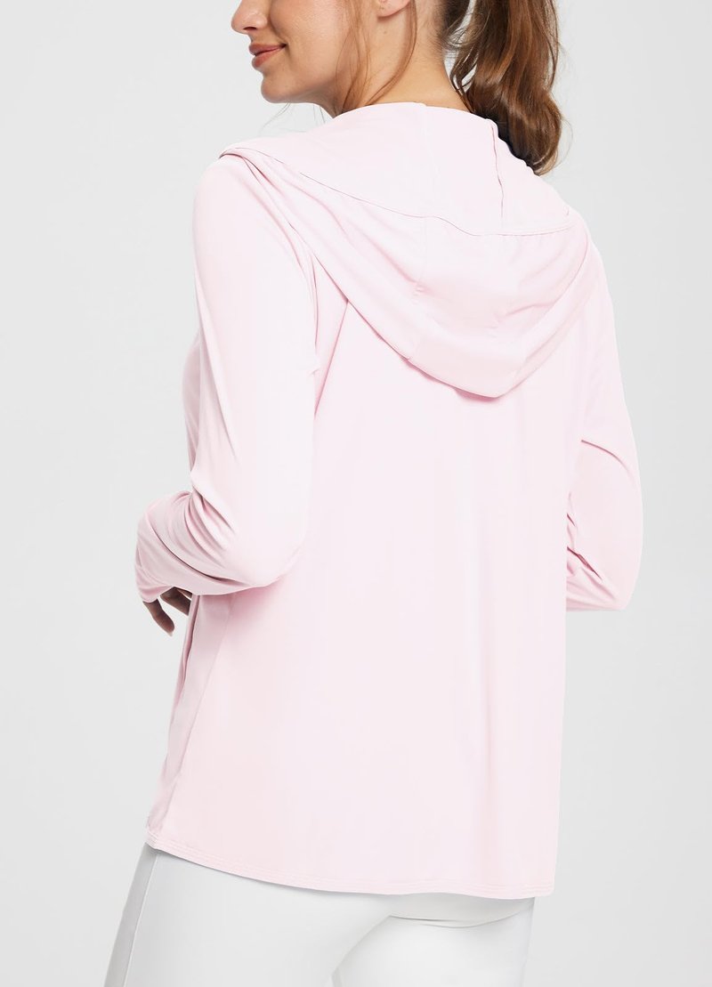 baleaf Women's SPF Jacket Sun Shirt UV Protection Hoodie Zip Up Long Sleeve Hooded Summer Clothing Running Hiking Light Pink M