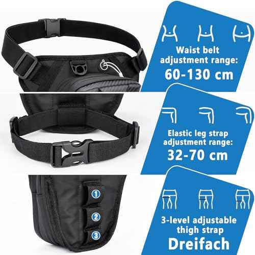 GXCROR Motorcycle Leg Bag,Thigh Bag,Thigh Fanny Pack,Drop Leg Bag Women Men for Racing Bike Cycling Horse Riding Hiking Camping Fishing Travel Outdoor