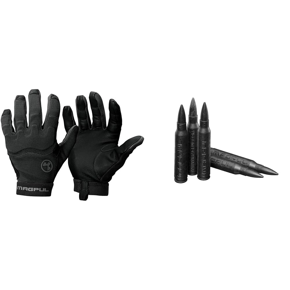 Magpul Patrol Glove 2.0 Tactical Leather Gloves Large Bundle with 5 Count 223 Dummy Rounds