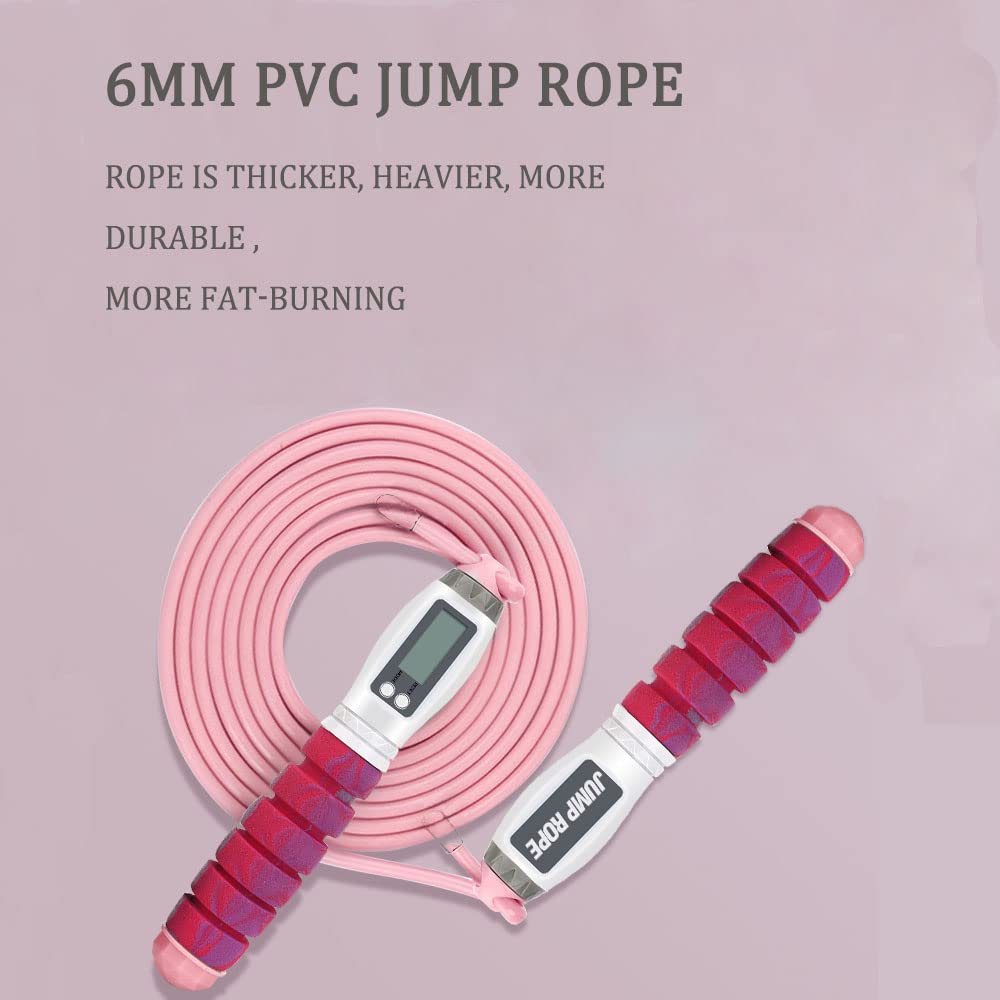 Workout Jump Rope with Counting,9.85ft Adjustable Skipping Rope with Calorie Counter,Tangle-Free Rapid Speed Exercise Jumping Rope for Women, Men, Kids for Fitness, Workout, Gym