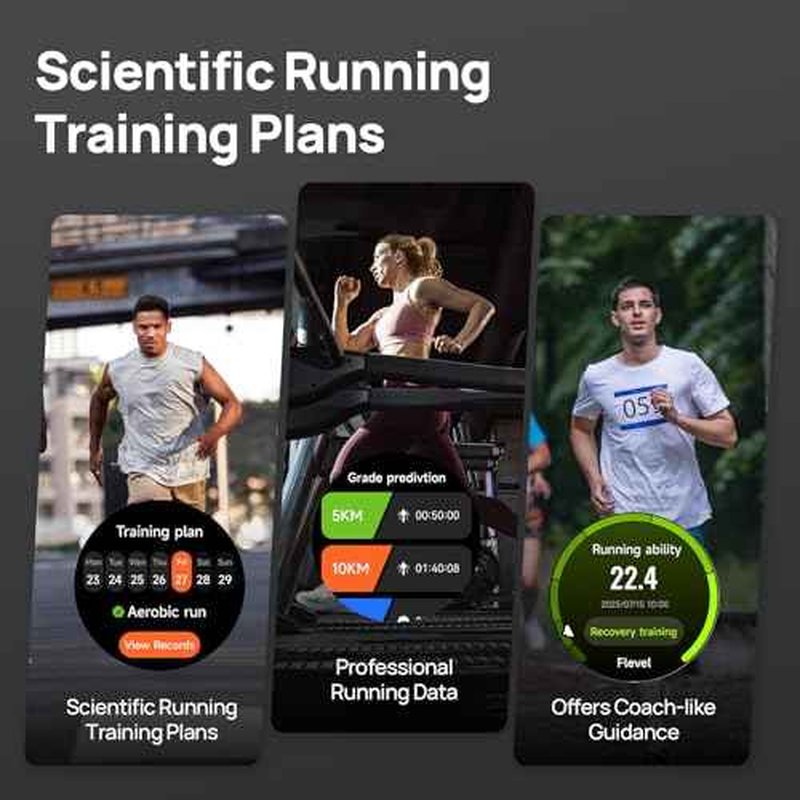 Mibro GS Active2 Running GPS Watch with 46mm AMOLED, Lightweight and 15-Day Battery, Supports Training Guidance and Dual-Band GNSS, 150+ Sport Modes (Dark Gray)