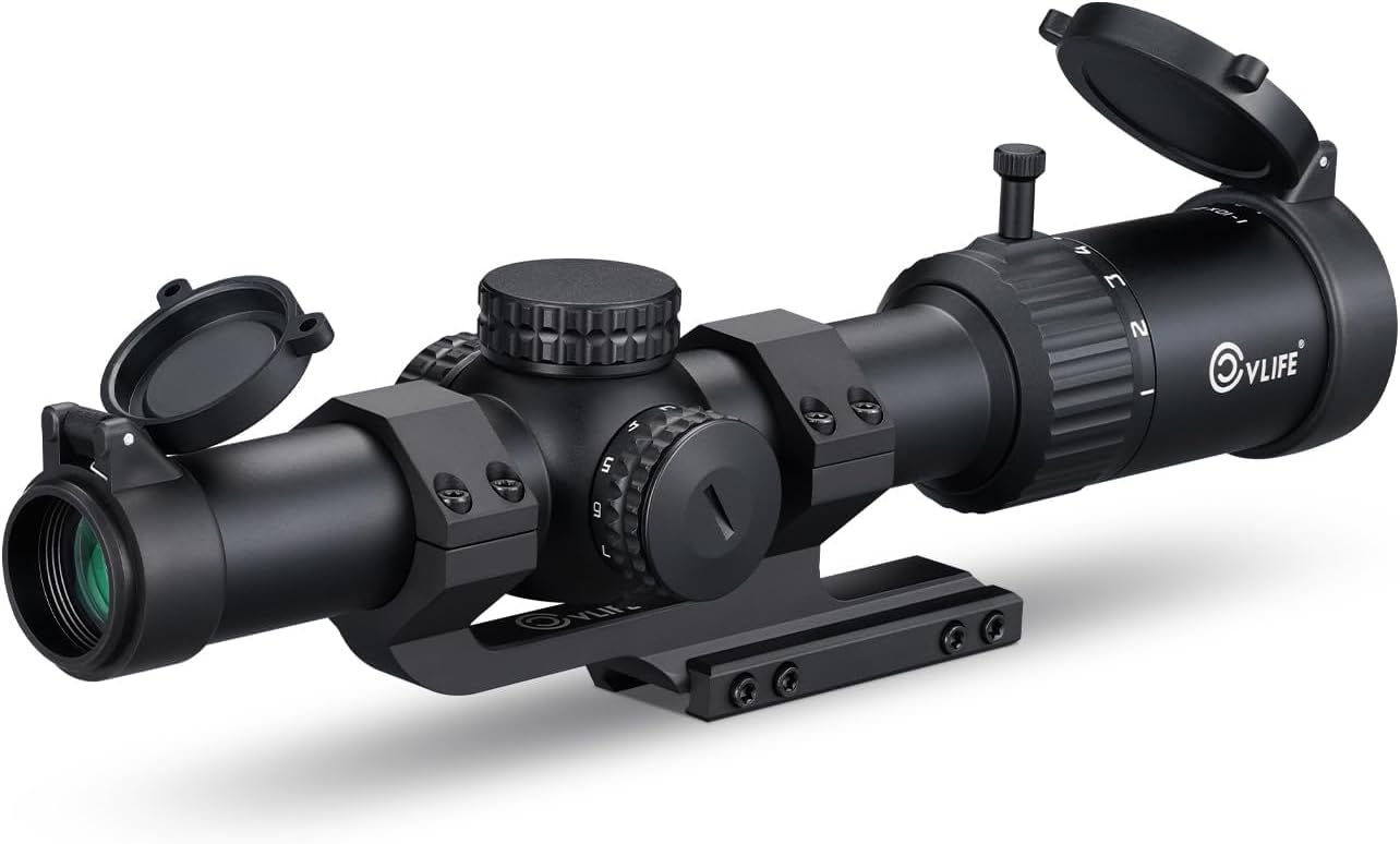CVLIFE 1-10x24 LPVO Rifle Scope - Illuminated BDC Reticle, 30mm Mount, Generous Eye Relief