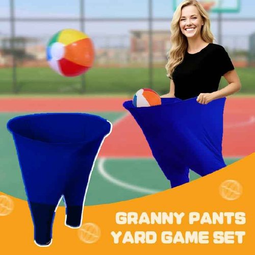 Granny Pants Yard Game Sets(2Pcs), Granny Pants Outdoor Games for Adults and Family, Party Field Day Games with 12 Bouncy Balls, More Balls for Backyard Park Beach (Blue)