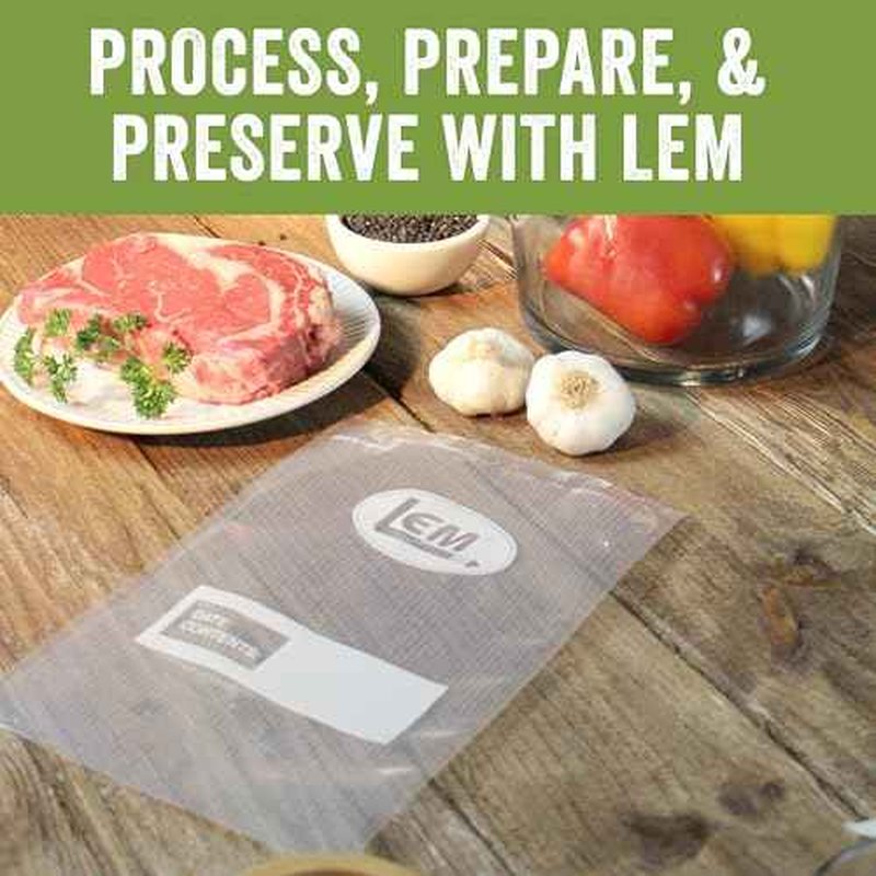 LEM Products MaxVac Quart Vacuum Sealer Bags, 8 x 12 Inches, Compatible with Major Vacuum Sealer Brands, 100 Count