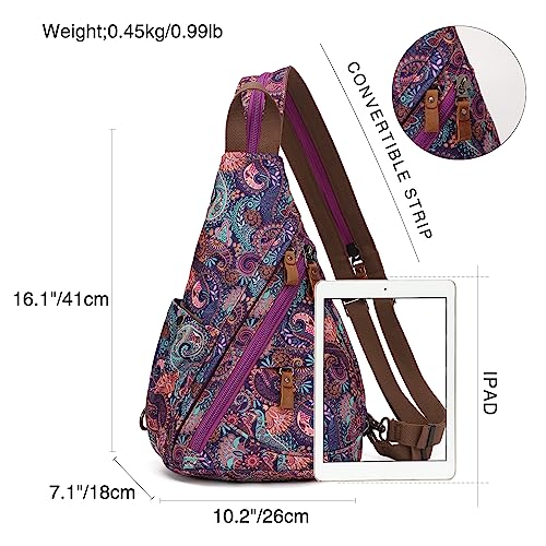 KL928 Canvas Sling Bag - Small Crossbody Backpack Shoulder Casual Daypack Rucksack for Men Women