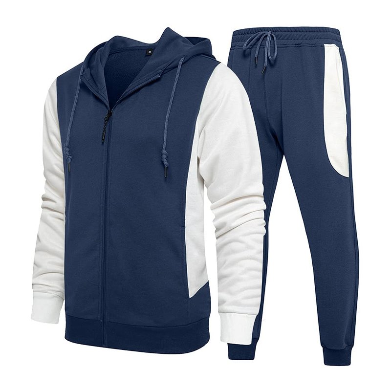 MANTORS Men's Activewear Full Zip Warm Tracksuit Sports Set Casual Sweat Suit TZ101 Blue XL
