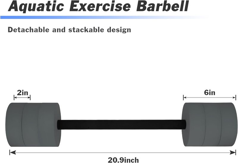 Aquatic Exercise Dumbbells - Water Resistance Fitness Barbells with 4 EVA Foam Weights | Ideal for Water Aerobics & Weight Loss