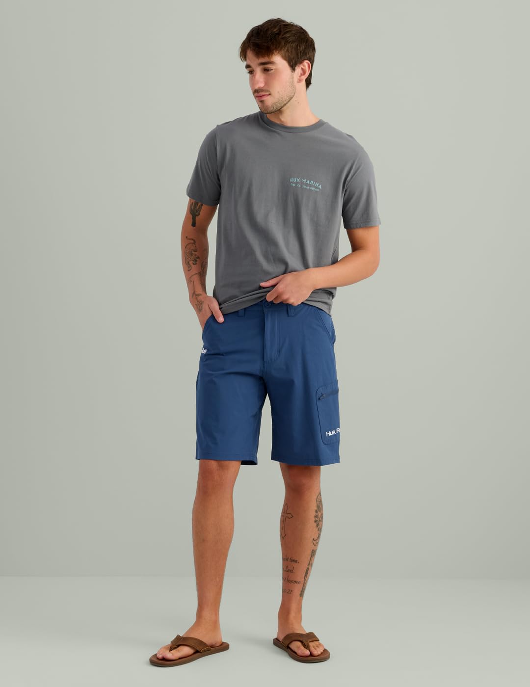 Huk Men's Next Level Quick-Drying Performance Fishing Shorts, Sargasso Sea-10.5", XL