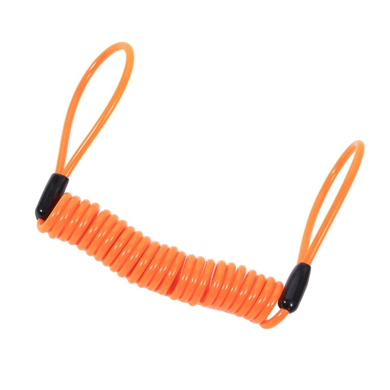 Luatoxry Brake Cable Lock, 1.25m Cable Spring Plastic Lock, Steel Motorcycle Reminder Rope, Multipurpose Motorcycle Cable Locks with 2Pcs 3.94in Looped Ends for Scooters, Orange