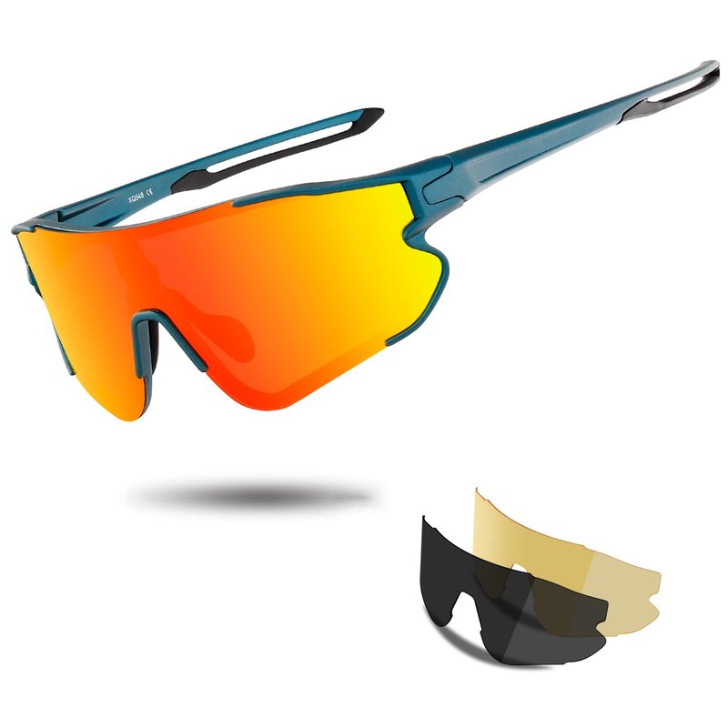 OULAIQI Kids Sunglasses Baseball Sunglasses for 8-14 boys girls TR90 Frame with 3 Lenses Sports Softball Cycling Sunlasses