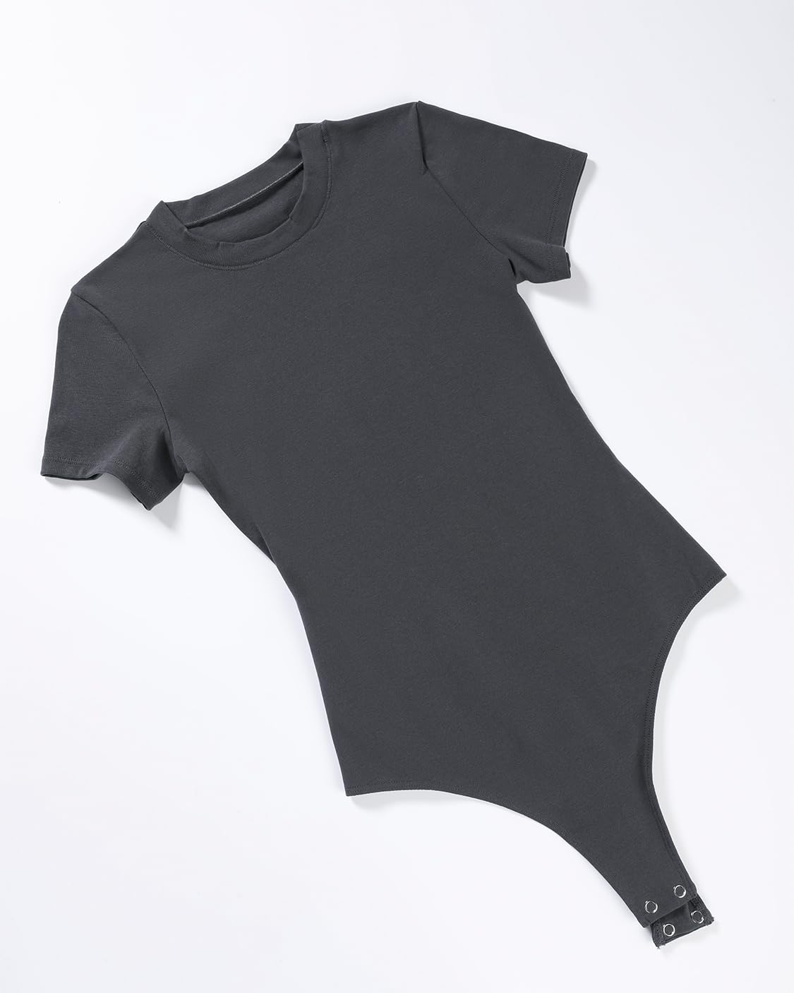AUROLA Everyday Crew Neck Bodysuits Shirts,Going Out Short Sleeve Casual Basic Stretchy Fashion One Piece,Grey Nights,S