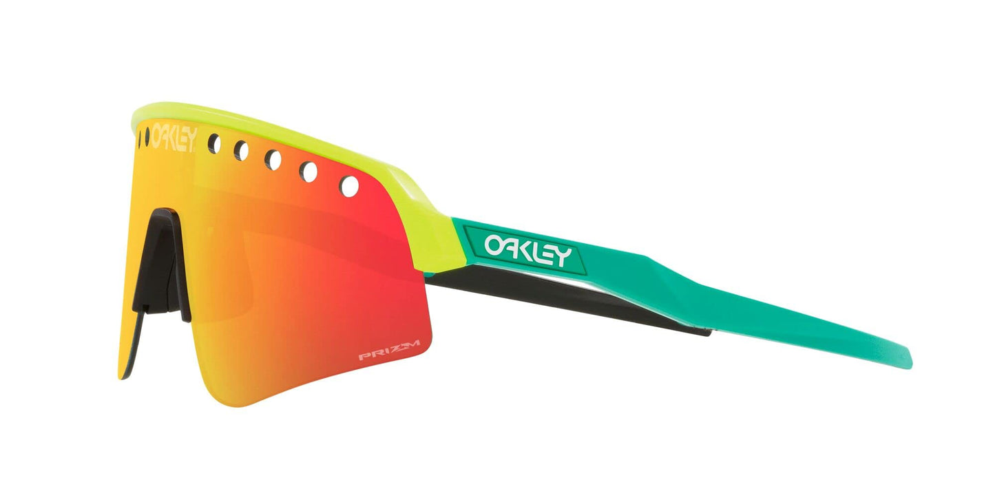 Oakley Men's Oo9465 Sutro Lite Sweep Rectangular Sunglasses, Tennis Ball Yellow/Prizm Ruby, 39 mm