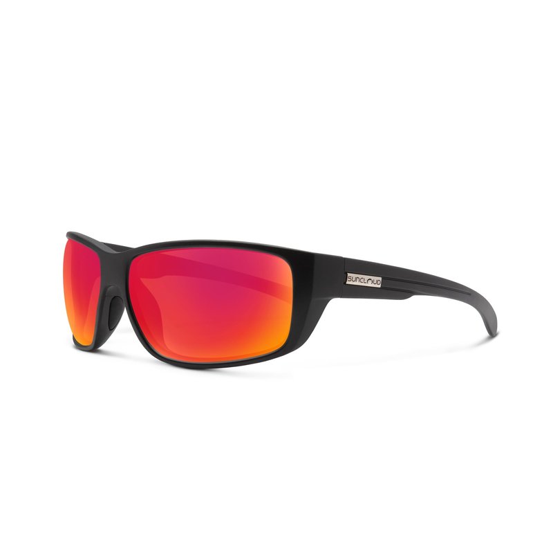 Suncloud Milestone Polarized Sunglasses – 100% UV Protection – Comfortable Fit, Trendy Design – for Men & Women – Matte Black + Polarized Red Mirror Lenses