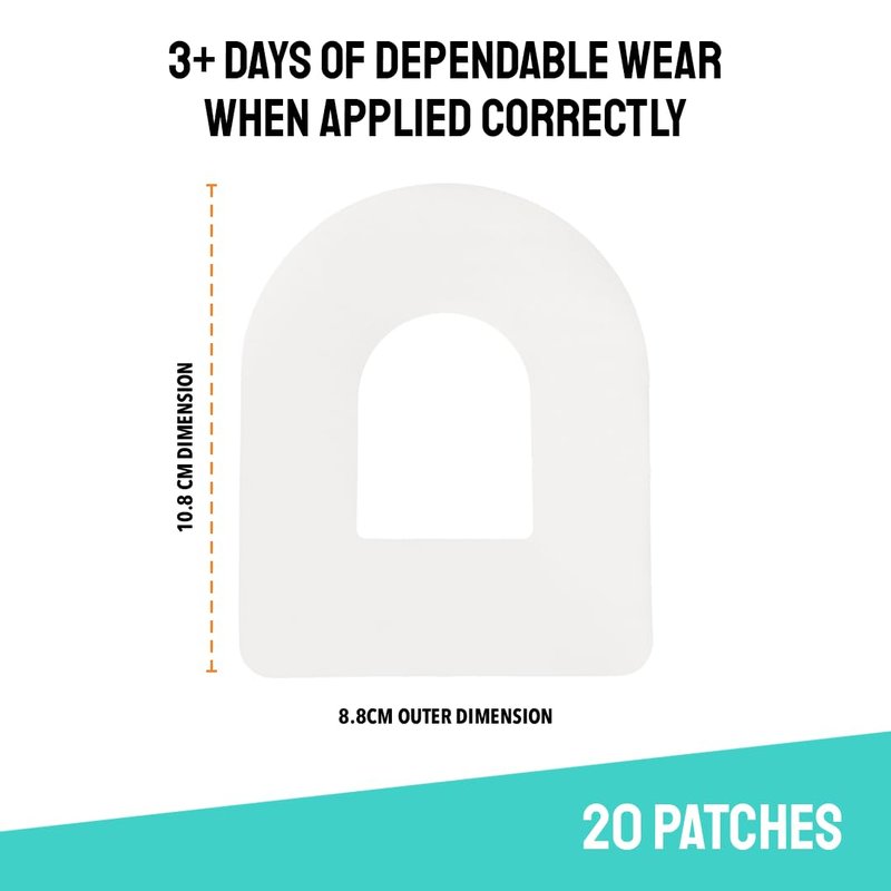 Type Strong Omnipod 5 Overpatches, CGM Adhesive Patches for Sensitive Skin. Waterproof & Sweatproof for 3+ Days of Protection, Pre-Cut Adhesive Tape, Durable, Hypoallergenic, Easy to Apply. 20 Pack