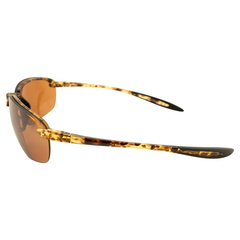Raze Eyewear Lyte Frameless Sport & Motorcycle Riding Sunglasses Tortoise Frame w/Amber Lenses (Tortoise Gloss With Black Accents and Smoke Lens)