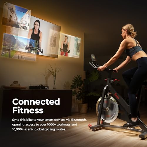 Sunny Health & Fitness Pro II Indoor Cycling Bike with Device Mount and Advanced Display – SF-B1995, Silver