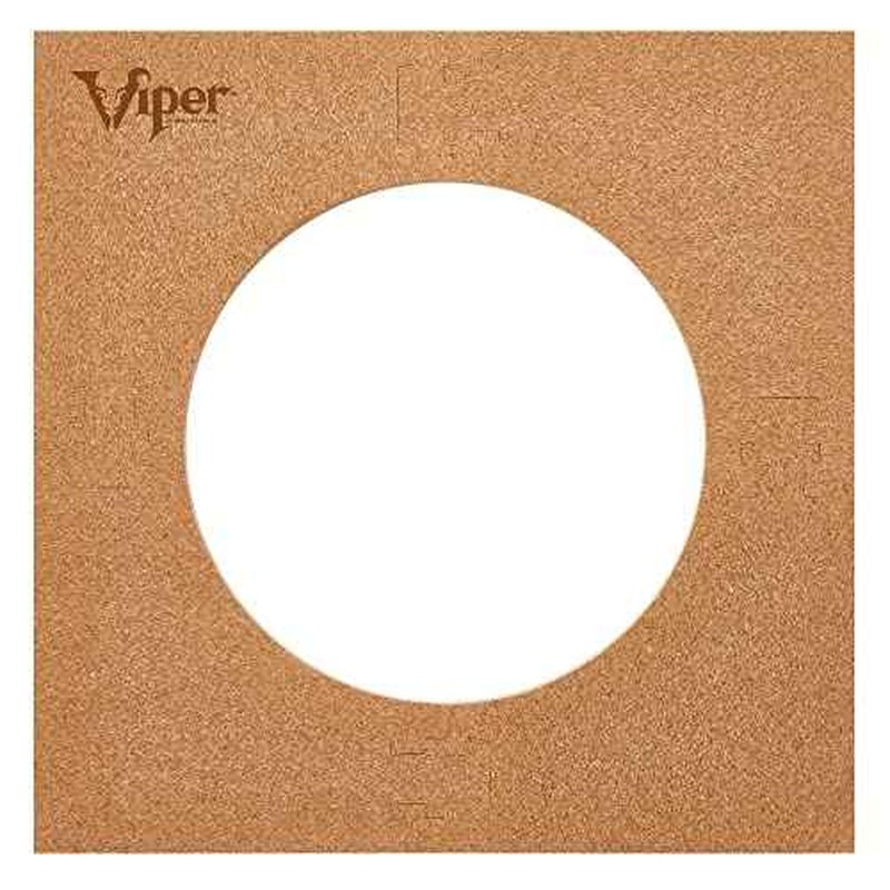 Viper Defender II Cork-Lined Dartboard Surround Reversable Wall Protector, Fits 17.75" and 18" Bristle Dartboards, Compression-Fit Tool-Free Easy Mounting, Tan, Square, 28.25" L x 28.25" W x 1" Thick