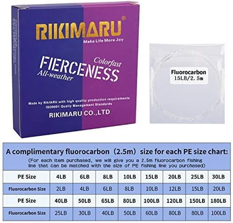 RIKIMARU Braided Fishing Line - Abrasion Resistant Superline, Zero Stretch, Extra Thin Diameter | 327-1094 Yds, 4-180LB