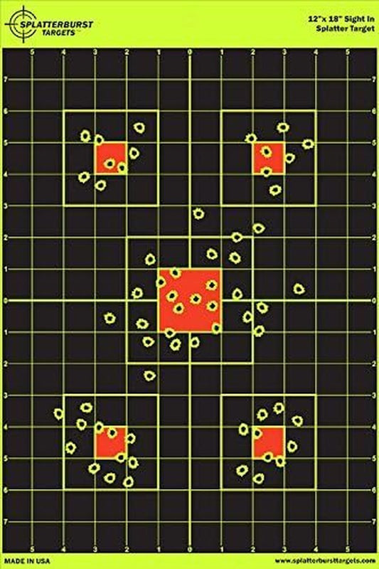 Splatterburst Target - 12"x18" Shooting Target with Bright Fluorescent Yellow Impact Visibility
