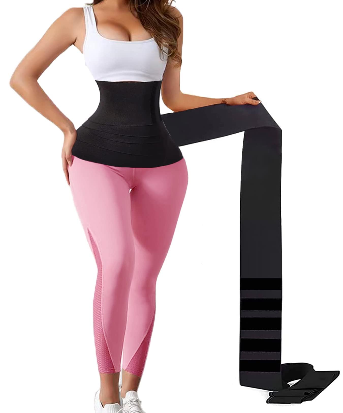 MGHLKF Waist Trainers For Women Belly Fat,Postpartum Belly Wrap For Tummy Control,Bandage Wrap Waist Trainer, Waist Trainer For Women Lower Belly Fat Black
