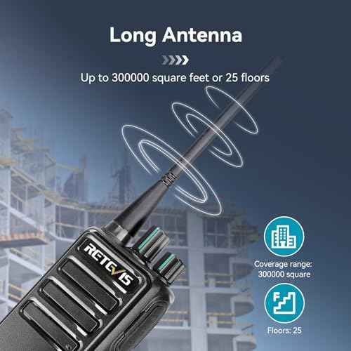 Retevis RB29 2 Way Radio Long Range,Two Way Radios with Waterproof Shoulder Mic,USB Charging Base,Rugged Walkie Talkies Rechargeable for Business Worksite Construction Site Industrial(4 Pack)