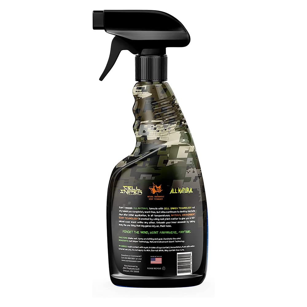 Scent Assassin Field Spray - Natural Earth, 16 fl oz - Hunting Scent Eliminator - Cover Scent for Deer Hunting - Scent Control - Deer Hunting Accessories - Scent Away for Hunting & Camping