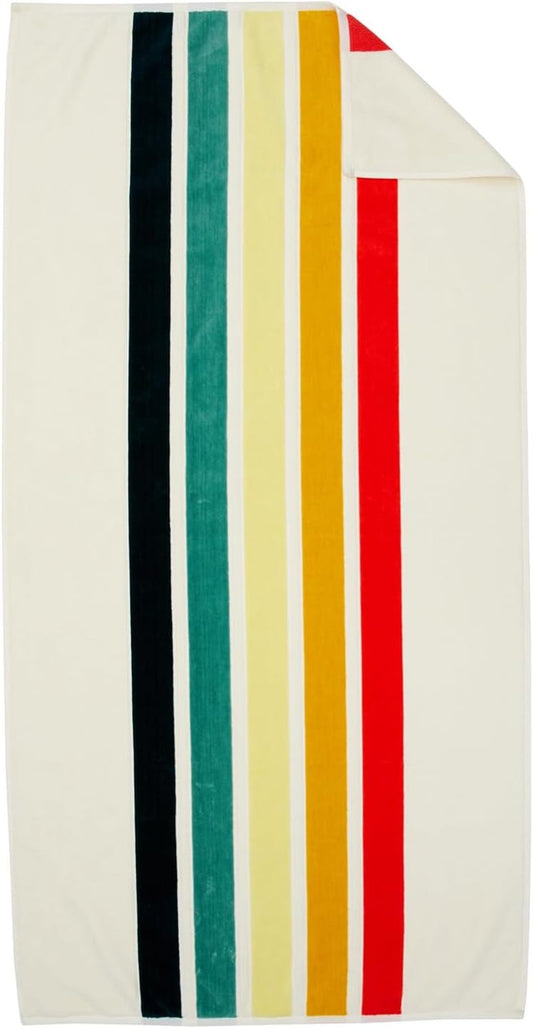 Luxury Oversized Beach Towels - Retro Stripes | 40" x 70" | 100% Combed Cotton, Ultra Plush & Soft
