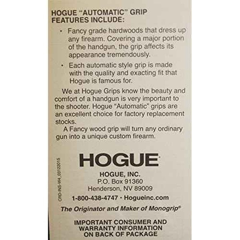 Hogue Colt Officers Model White Pearl-Polymer Ambidextrous Safety Cut