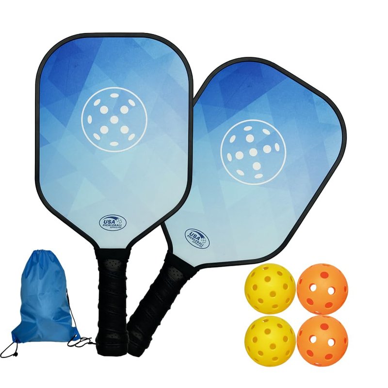 Vigorange Pickleball Paddles Set of 2, USAPA Approved Pickleball Set with 4 Pickleball Balls and Bag, Durable Carbon Fiber Pickleball Rackets Gifts for Beginners & Pros