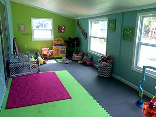 IncStores Premium Interlocking Foam Tiles (Lime Green, 12 Tiles) - Ideal for p90x, Insanity, Pilates, Yoga, Other Aerobic/Cardio Work Outs, and Kids playrooms