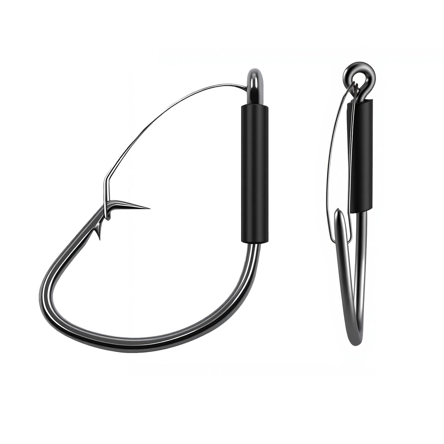 Natufish 25-Pack 2X Strong Weedless Wacky Rig Hooks - Ultra Sharp Neko Rig Circle Weedless Hooks for Bass & Catfish,Saltwater & Freshwater