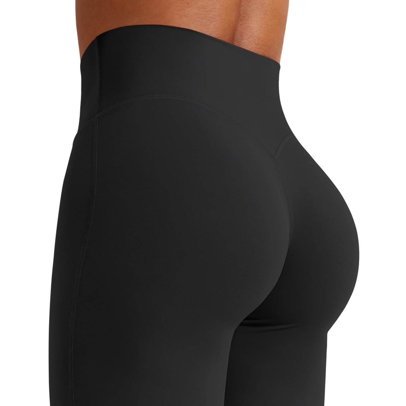 YEOREO Workout Womens Straight Leggings 33" Thin Fleece Yoga Pants Black L