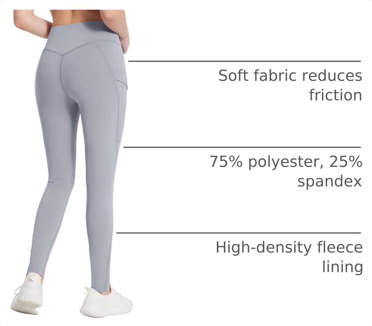 baleaf Women's Thermal Waterproof Leggings Fleece Lined Winter Hiking Pants with Pockets High Waisted Running Tights for Cold Weather Frost Gray M