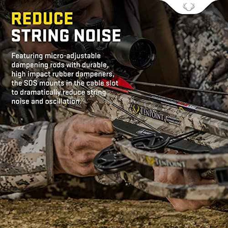 TenPoint String Dampening System - Dramatically Reduces String Noise & Oscillation - Includes Micro-Adjustable Dampening Rods with High-Impact Rubber Dampeners