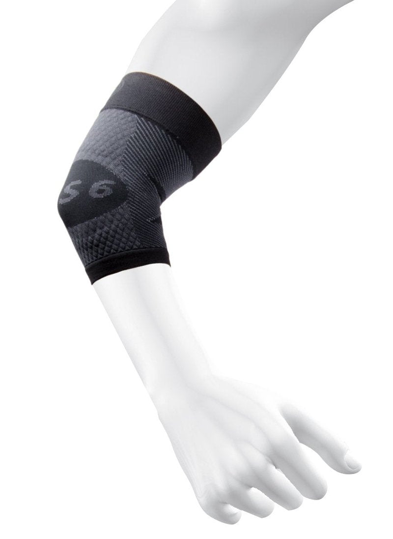 OS1st ES6 Elbow Compression Bracing Sleeve (One Sleeve) relieves Tennis or Golfer's Elbow, Cubital Tunnel Syndrome, Supports Damaged Tendons and Controls Forearm Pain (Large, Black)